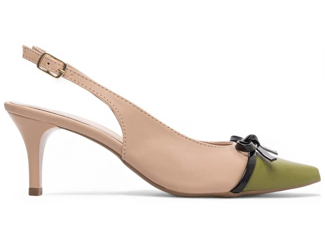 08bc9565f5cbd0072f4548c46ac0c108 Scarpin Slingback Bicolor Bege e Verde – vista lateral interna