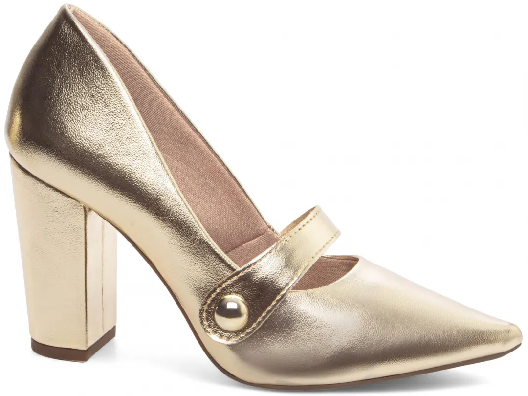 337b384e9fc036cc1e894207ebe5e6fb.jpg Scarpin Verniz Salto Grosso 9 cm com Tira – cor Dourado, vista lateral