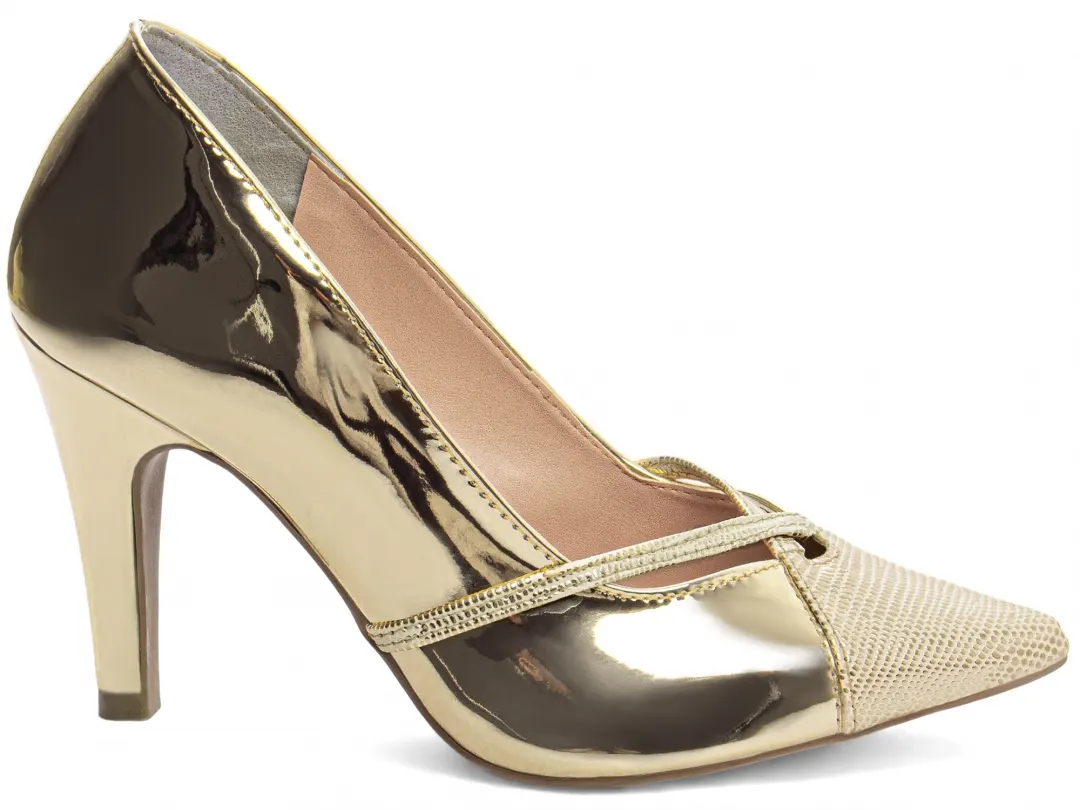 98fa5cbf01f389768c0843dc8bff9f21.jpg Scarpin Metalizado Salto Fino 9 cm Croco – cor Dourado, vista lateral
