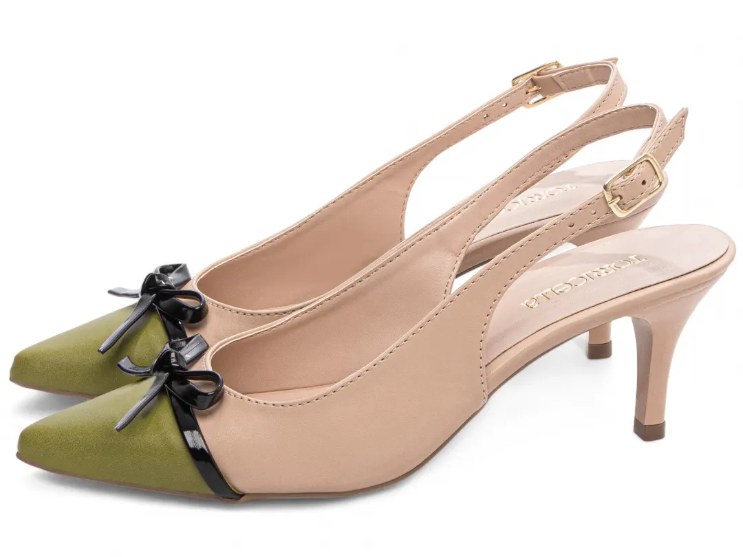 9ee4e54cbd5e2a0ed6e2b72a1df7ca2e Scarpin Slingback Bicolor Bege e Verde – par em perspectiva